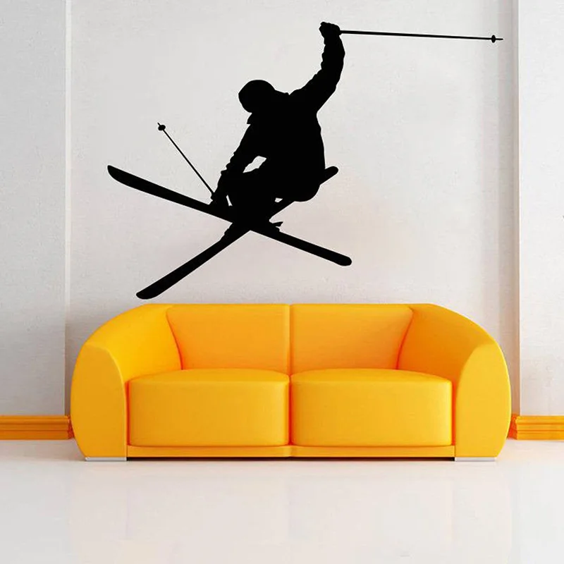 

Skiing Wall Decal Ski Vinyl Stickers Skier Art Decal Ski Jumping Freestyle Sports Wall Decoration Wallpaper Murals E112