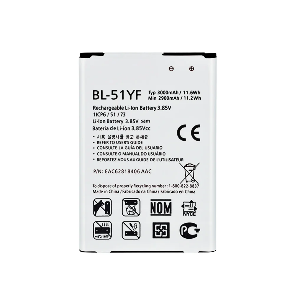 OHD Оригинальный аккумулятор для телефона LG G3 G4 G5 V20 K10 LTE батарея BL 53YH 51YF 42D1F 45A1H