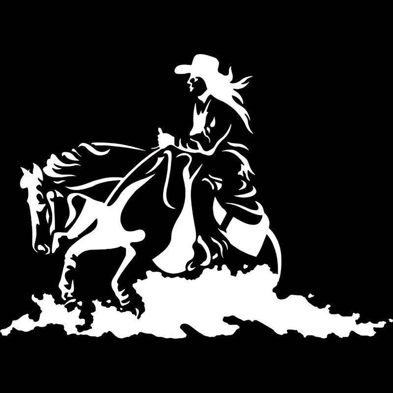 

Creativity Car Stickers Cowgirl Horse Rodeo Western Cowboy Fashion Waterproof Decal Accessories PVC 15cm X 11cm