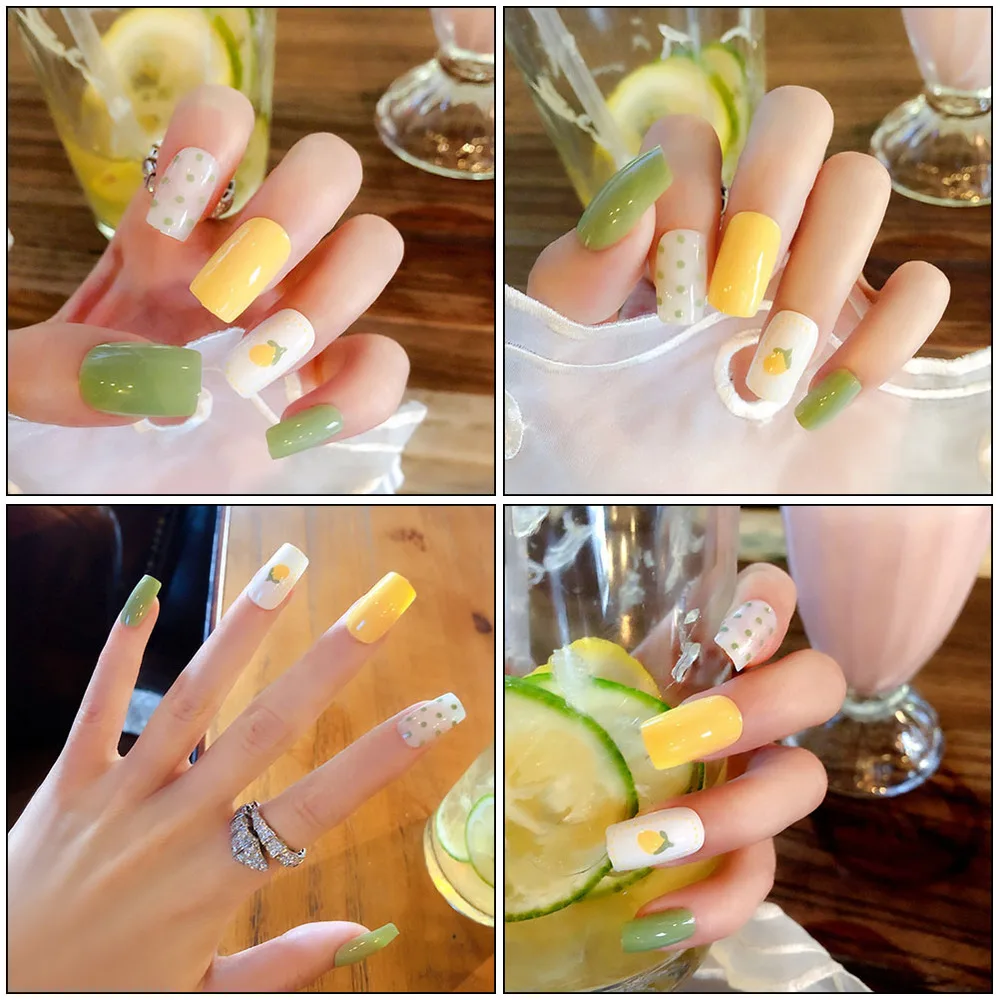 

72Pcs Chic Nail Art Decoration Patch Artificial Nail Sticker Full Cover Nail