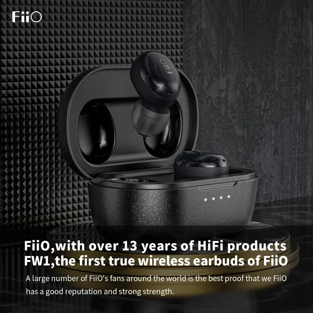 FiiO FW1 True Wireless HiFi наушники насосные басы TWS Bluetooth V5.0 с aptX 21 час воспроизведения |