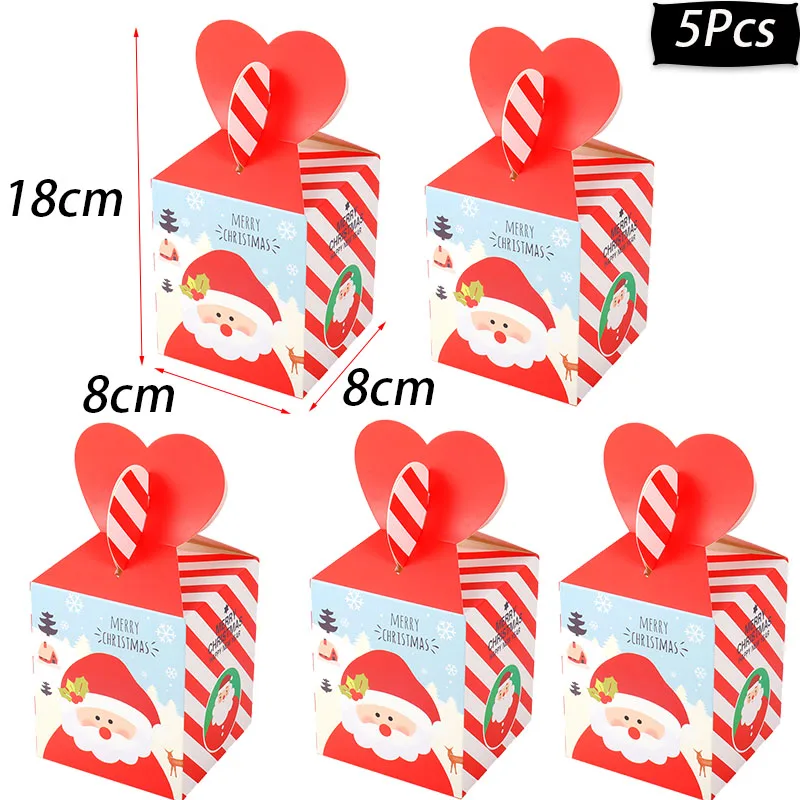 5pcs gift box-H WEIGAO бумажная Подарочная сумка Рождественский подарок коробка бумажная Подарочная коробка Рождественские вечерние украшения для вечеринки коробка конфет Новогодняя Сувенирная Коробка - Цвет: 5pcs gift box-H