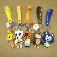 japan animal crossing silica gel keychains fashion car trinket game cute animal crossing bag pendant keyrings ps4 boy girl gift