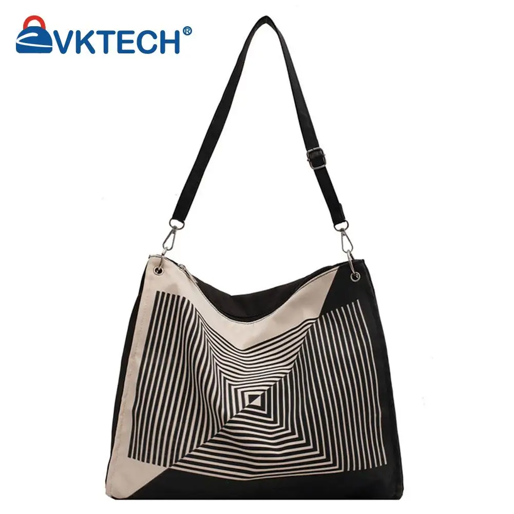 

Women Fashion Geometric Printing Canvas Shoulder Crossbody Messenger Bag Ladies Large Capacity Tote Handbags