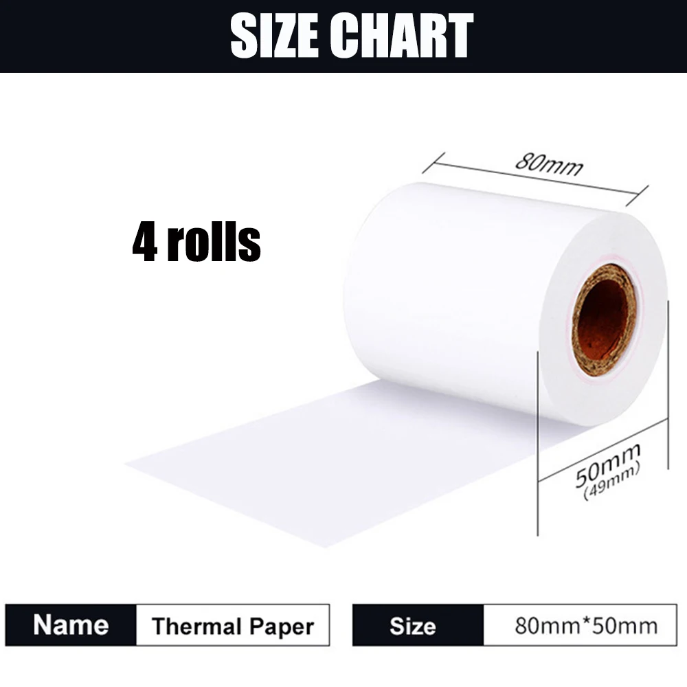 80 mmThermal Printer 80x50mm Receipt Paper 4 rolls POS Cash Register Roll for Supermarket Pos Machine Paper