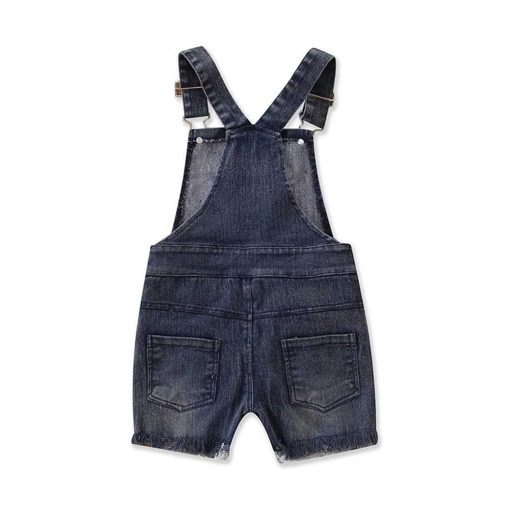 Летний детский комбинезон для маленьких девочек джинсовые шорты на подтяжках с