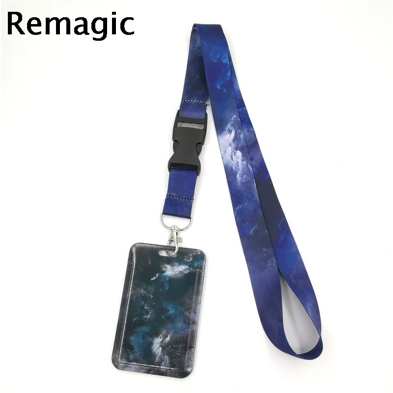 Туманность звездное небо творческих шнурки держатель для карт студентов с