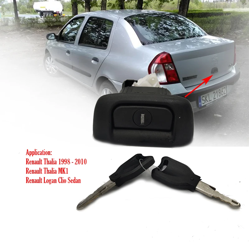 7700431773 7701472508 замок багажника с 2 ключами для Renault Thalia 1998 2010 Logan Clio Sedan Thalia|Замки и