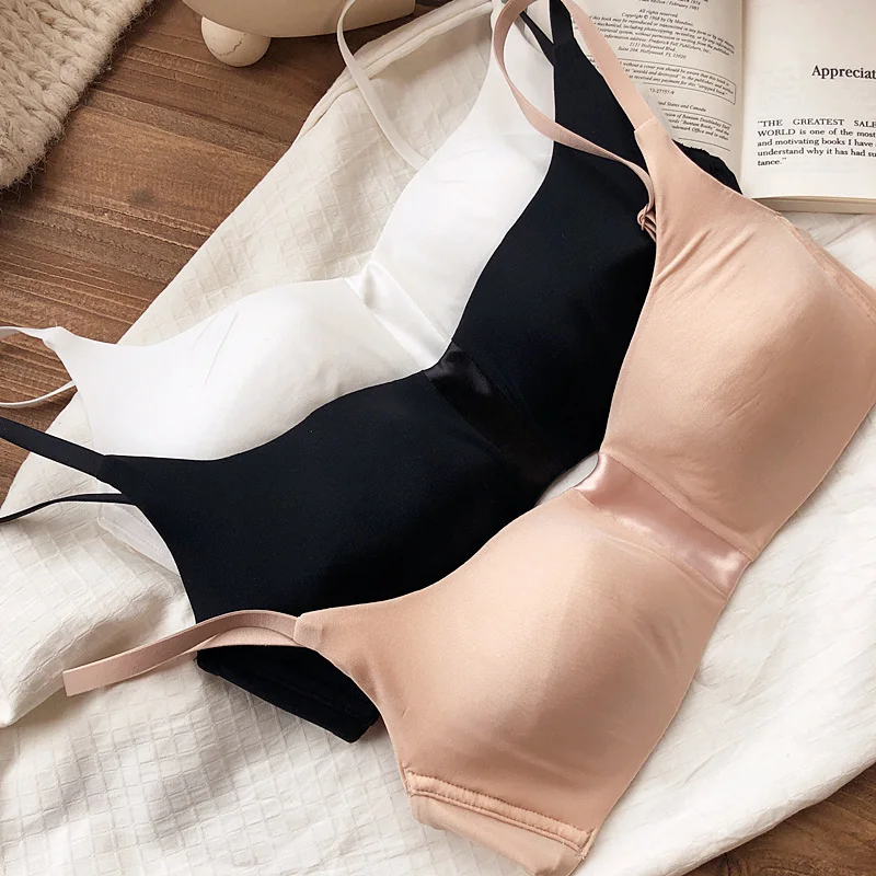 

Golssy intimates sexy seamless gather bralette simple bras no steel ring vest-style brassiere femme one-piece invisible lingerie
