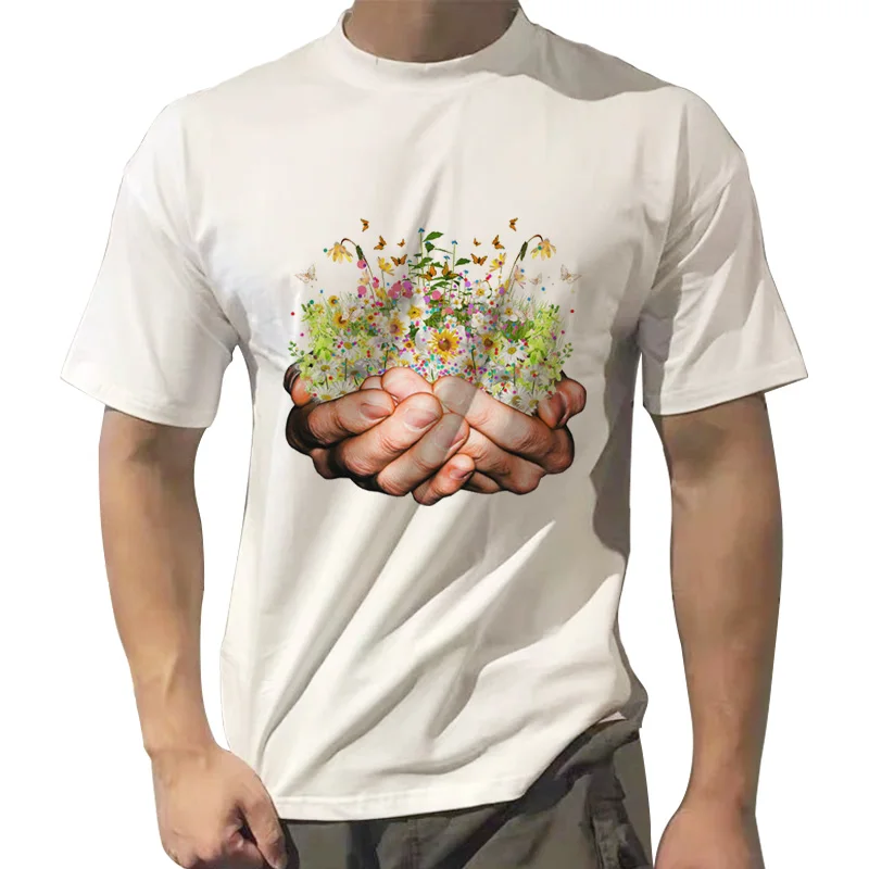 

Statue Footprint T-shirt Men's Fashion Streetwear Funny T-shirt Top Casual Short Sleeve Street Sportswear Oversized T-shirt