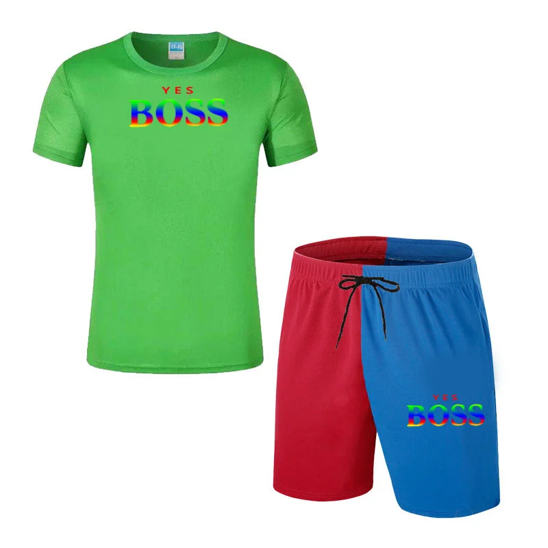 

Men's Tracksuit Summer Clothes Sportswear Two Piece Set T Shirt Shorts Brand Track Clothing Male Sweatsuit Sports Suits