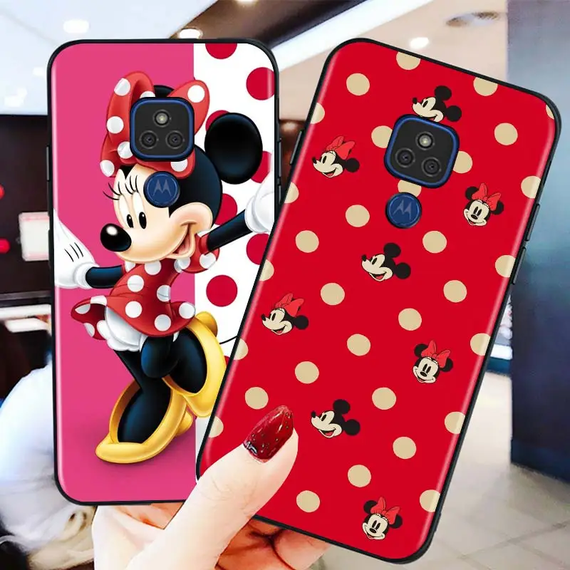 Чехол для телефона Motorola E6S G9 G8 G Edge One E7 Power Lite Marco Hyper Fusion Plus Play Disney минни маус черный