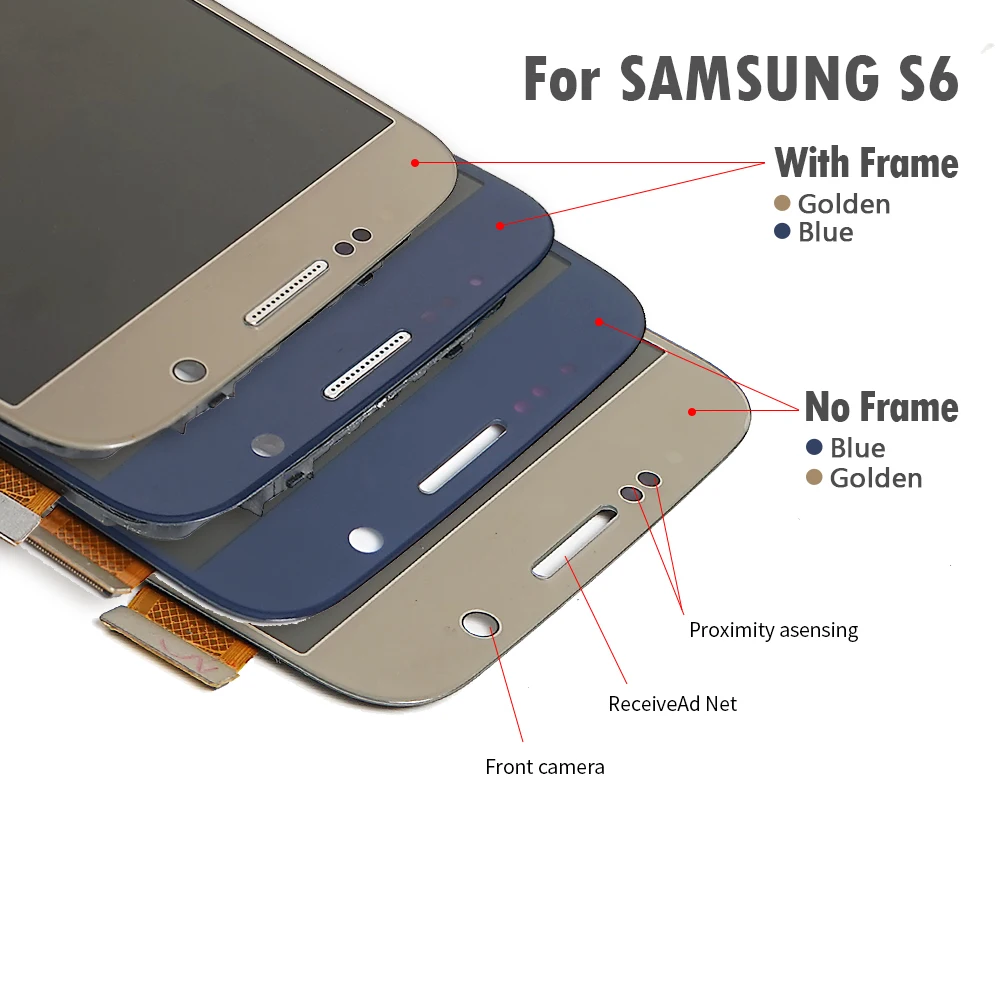 Pantalla LCD Original de 5,1 pulgadas para Samsung Galaxy S6, montaje de digitalizador con pantalla t&aacute;ctil para Samsung S6, G920, G920F-5