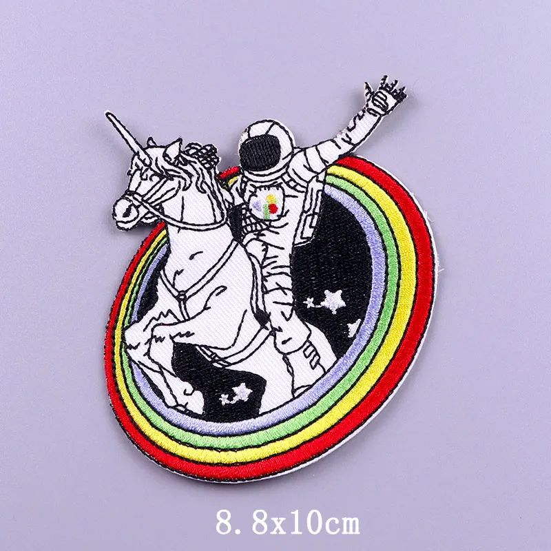 Animal Skull Punk Embroidered Patches for Clothing Iron on Stickers For Clothes Hippie DIY Stripe Jacket Rock Patch | Дом и сад