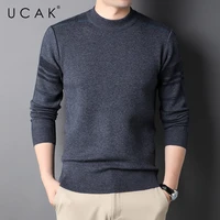 ucak brand casual sweater men clothing new arrival o neck solid color streetwear sweater pull homme autumn winter pullover u1319