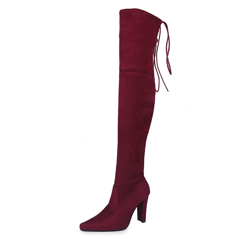 

heel Woman Boots Season Sharp Overknee Boots High