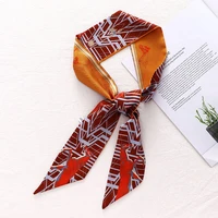2022 new designer horse printed long skinny neck hair tie scarf woman purse bag handle head scarfs for women hair accessories