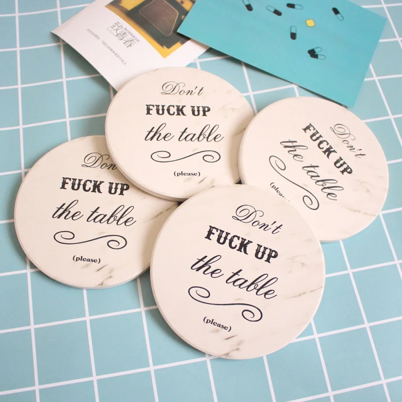 HwHome 4 шт. деревянная керамическая мягкая водная подставка Бытовая личность