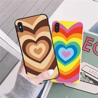 luxury rainbow love heart phone case for iphone 8 7 6s plus se 2020 x xs max xr 13 12 11pro max matte silicone case soft cover