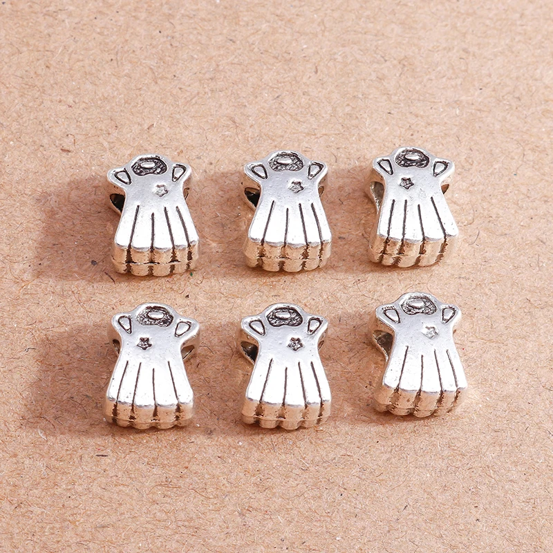 

15pcs Tibetan Silver Color Cute Dress Charms Beads for Jewelry Making DIY Handmade Bracelets Loose Spacer Beads Craft Accessory