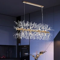 modern luxury crystal led chandelier lighting nordic gold silver dandelion chandelier living room restaurant decoration light