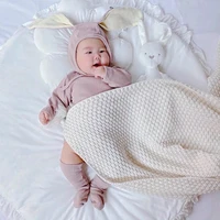 baby blankets newborn boys girls stroller bed crib blankets lange b%c3%a9b%c3%a9 solid knitted infant kids monthly swaddle wrap quilts