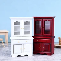 1pc 112 dollhouse miniature wooden display cupboard cabinet bookcase showcase doll house decor cabinet model