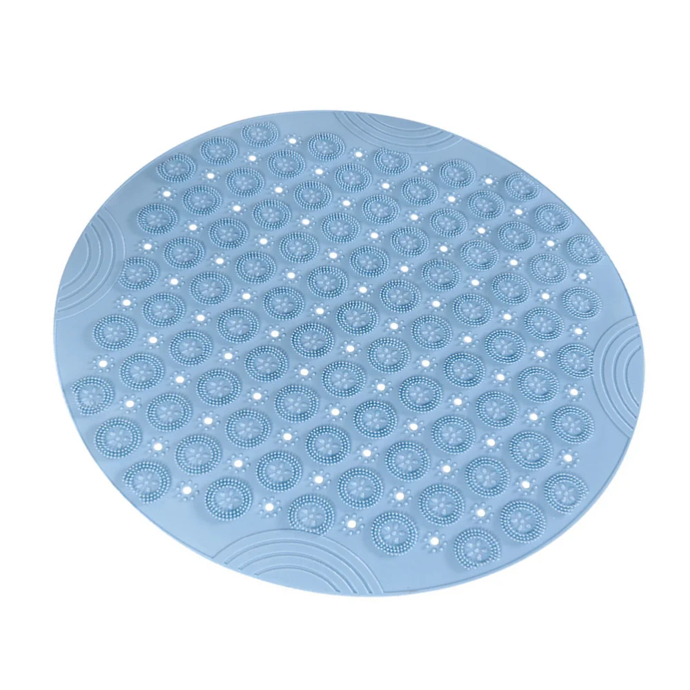 

1Pc Anti-skid Foot Mat Bathroom Round Foot Cleaner Mat (Sky-blue)