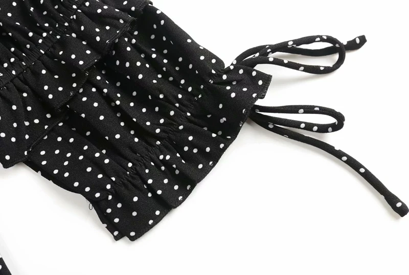 

Women's Sexy Style Blouse Polka Dot Square Collar Puff Sleeve Summer