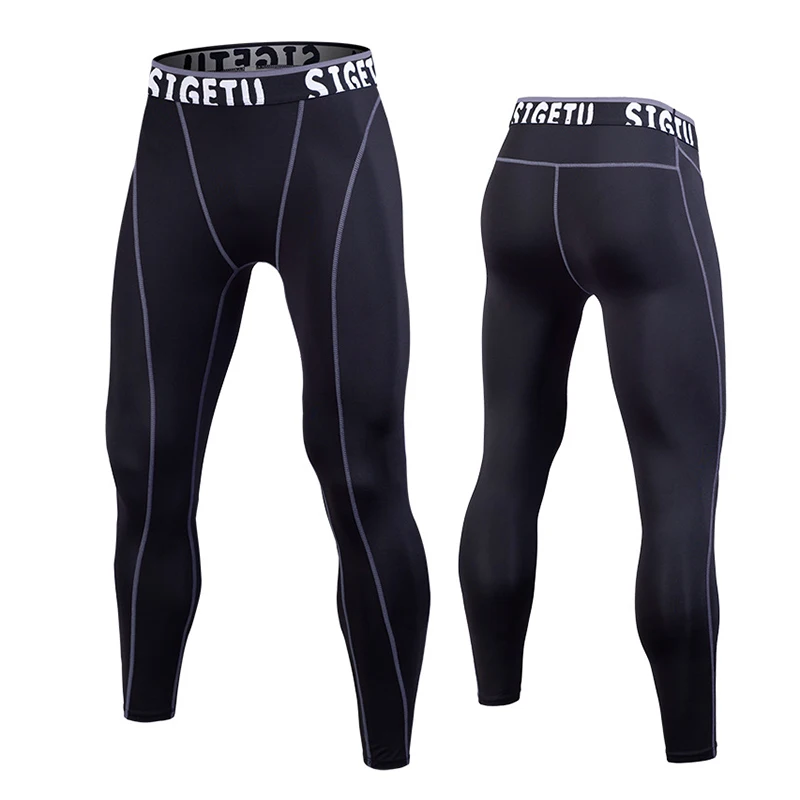 907 black Горячая 3XL спортивные Леггинсы Для мужчин колготки Фитнес занятий спортом и бега Штаны эластичные компрессионные брюки Для мужчин Бодибилдинг Брюки - Color: 907 black