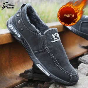 denim canvas shoes men slip on shoes men plush winter shoes men casual shoes loafers sneakers 2019 fashion