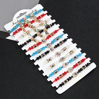 12pcsset turkey blue evil eye bracelet handmade colorful crystal beads friendship bracelets for women men female jewelry gifts