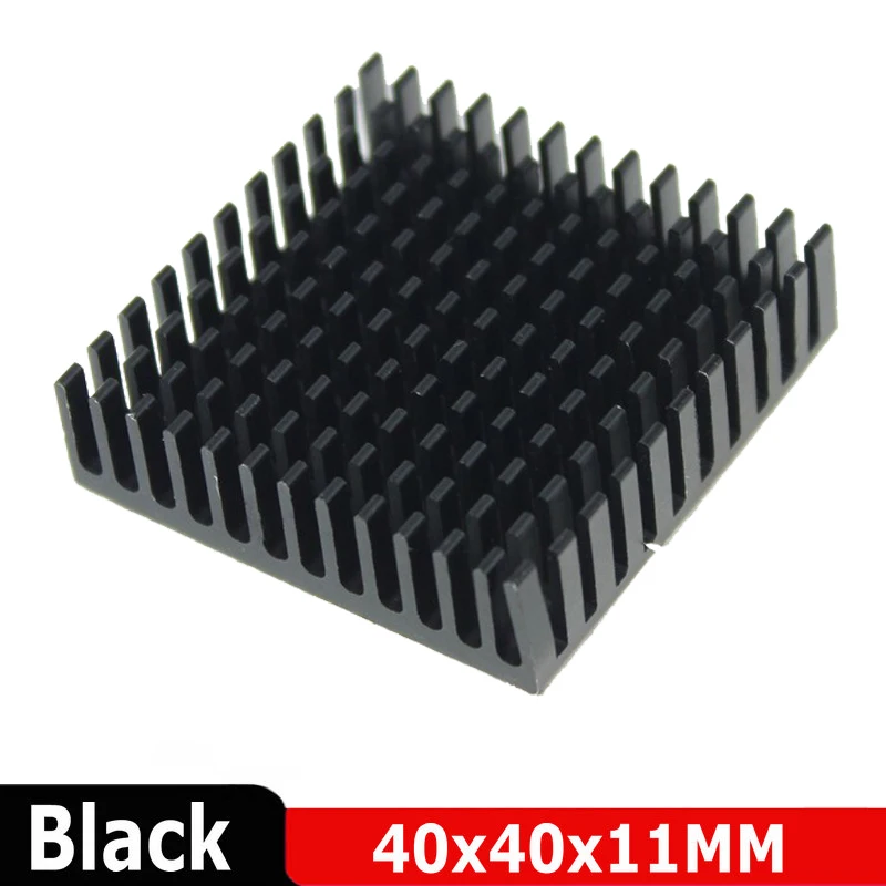 Black 40x40x11mm 10 шт. 40x40x11 мм 10 мм 40 мм радиатор алюминиевый радиатор охлаждения охладитель экструдированный Radiztor w/лента для Led светильник транзистор - Цвет: Black 40x40x11mm