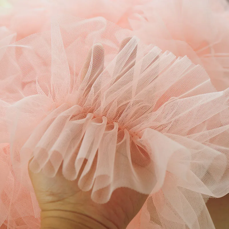 2 м/лот 15 см широкая Расширенная пышная марлевая плиссированная кружевная юбка