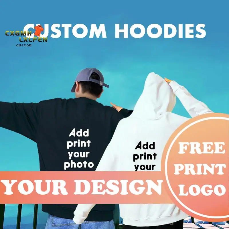 

Men Cotton Hoodies Sweatshirts Autumn Winter Unisex Custom Print Your Own Photo Logo Loose Women Pullovers Ladies Jacket Male