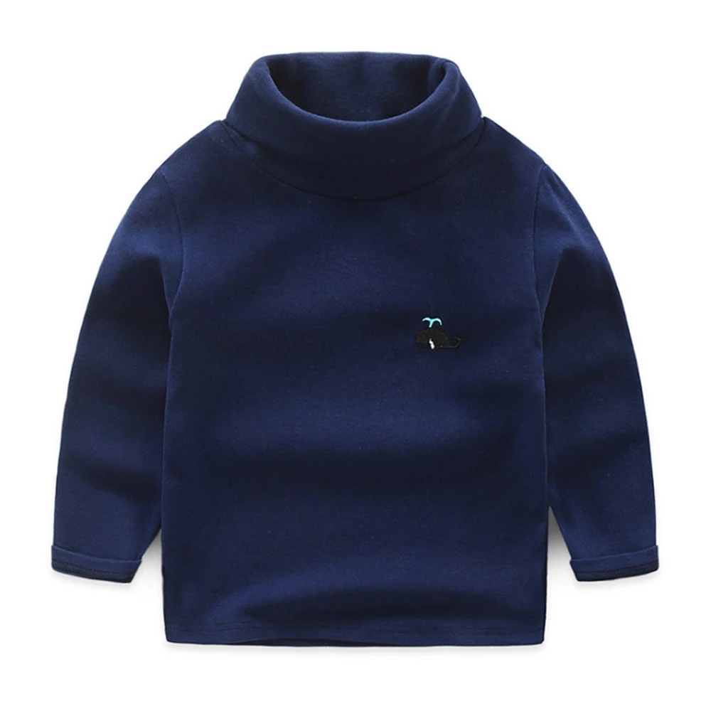 dark blue CYSINCOS осень для маленьких мальчиков и девочек Свитеры с высоким воротом детские свитера для зимы вязанные Свитера для мальчиков младенцев - Цвет: dark blue