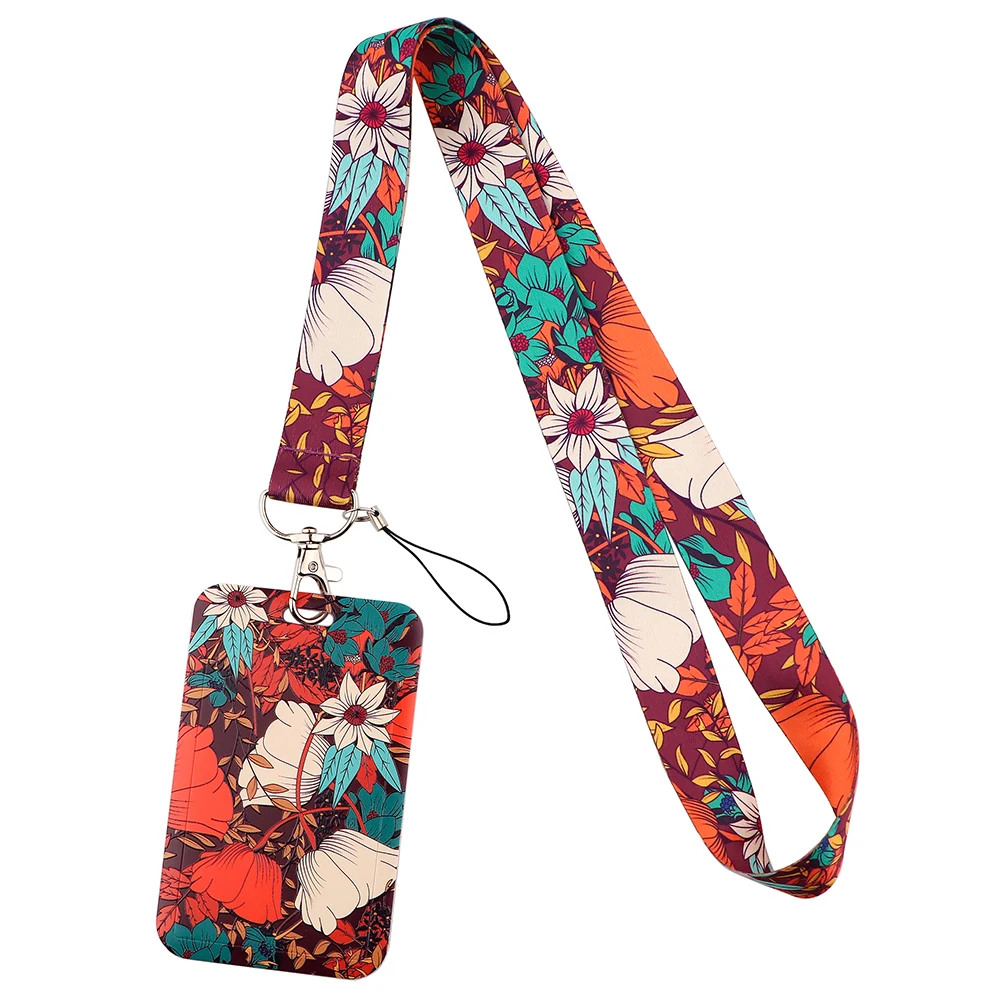 

BG1963 Rose Flower Lanyards for Key Neck Strap For Card Badge Gym Keychain Lanyard Key Holder DIY Hanging Rope Phone Accessories