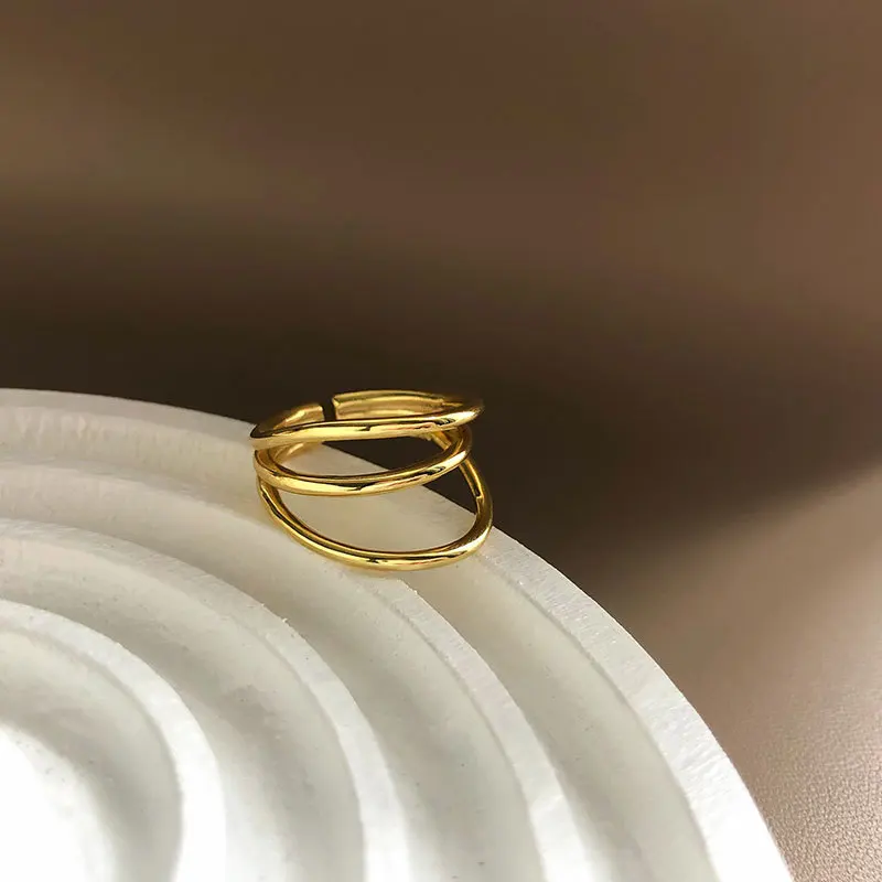 

Round Gold Ring Jewelry For Women Personality Design Female Ladies High Quality Opening Finger Rings Girls Party Gifts