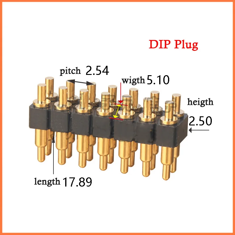 2 шт. SMD/DIP пружинный Pogo контактный разъем 14 Pin 7 0 мм Высота PCB через отверстия