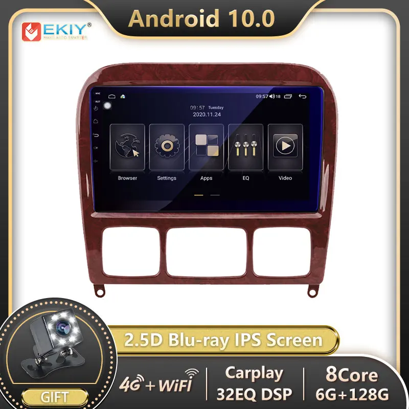 EKIY 9''Android 10 0 автомобильный Радио Стерео DVD плеер для 1998 2005 Mercedes Benz S Class W220 S280 S320