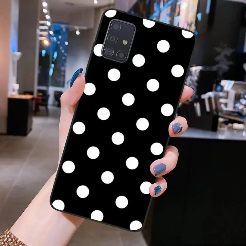 Чехол HUAGETOP в черный и белый горошек оболочка чехол для телефона Samsung S20 plus Ultra S6 S7
