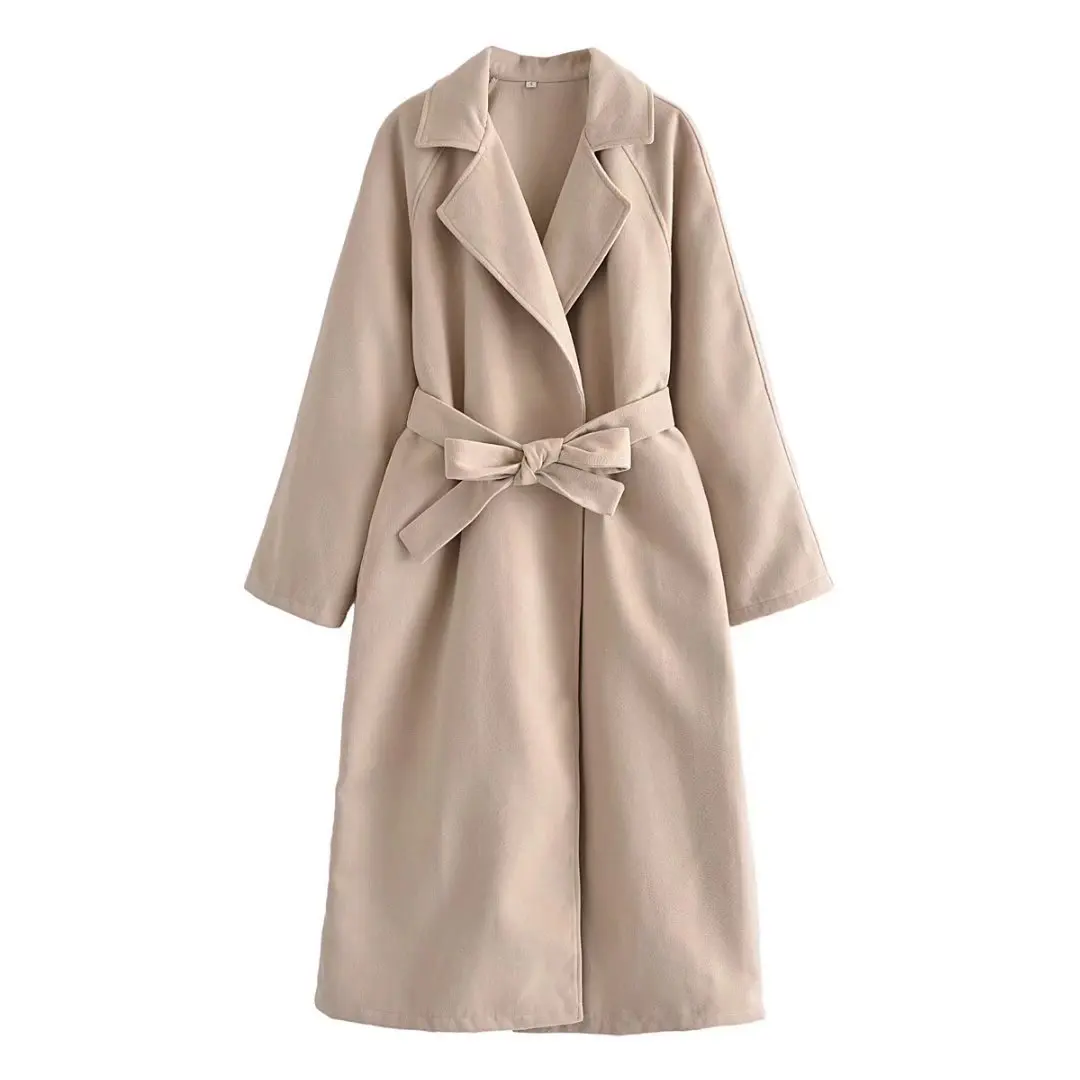 Новое модное зимнее теплое пальто женская шерстяная одежда с лацканами тренчкот