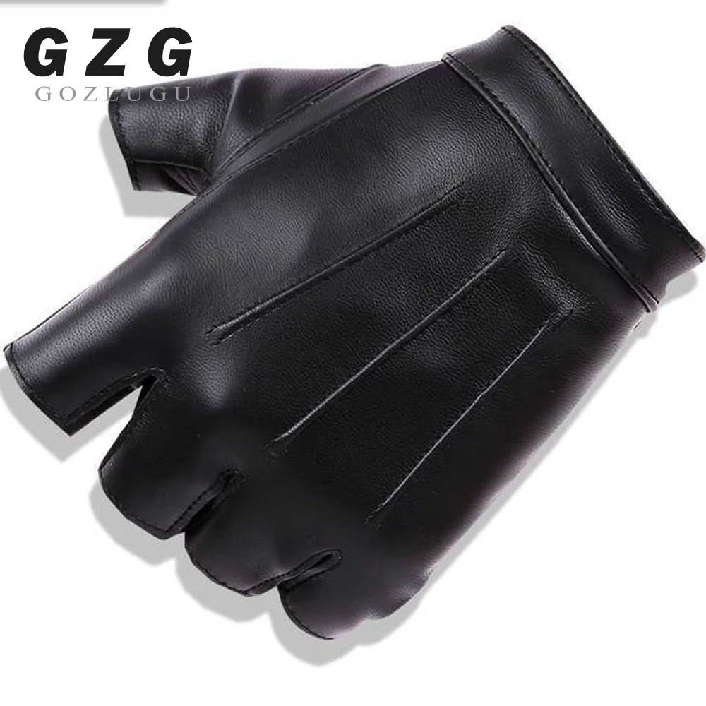 

The Latest High-Quality Semi-Finger PU Leather Gloves Men's Thin Section Driving Fingerless Dancing Gloves R017