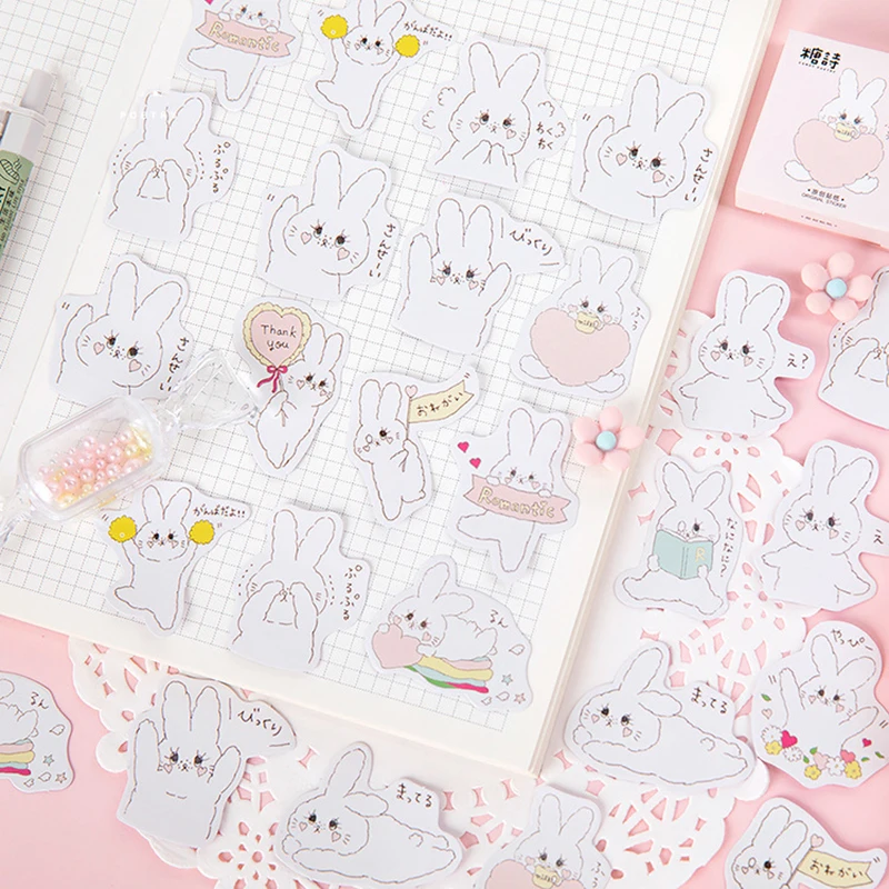 45 шт./кор. милый мультфильм кролик мини-наклейка набор украшения Наклейка альбом