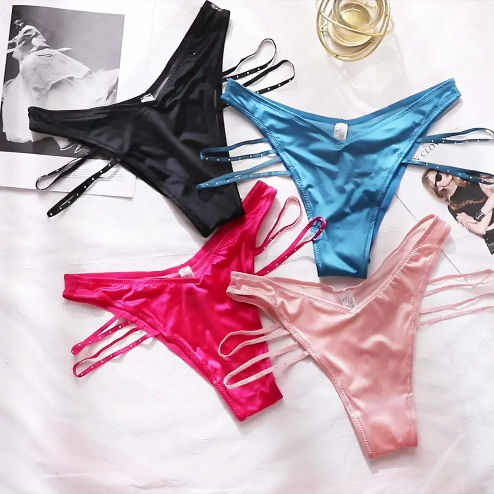 

Сексуальное Сетчатое женское нижнее белье, треугольные подтяжки, ажурные стринги, бесшовные трусики для женщин, дышащие трусы с низкой тали...