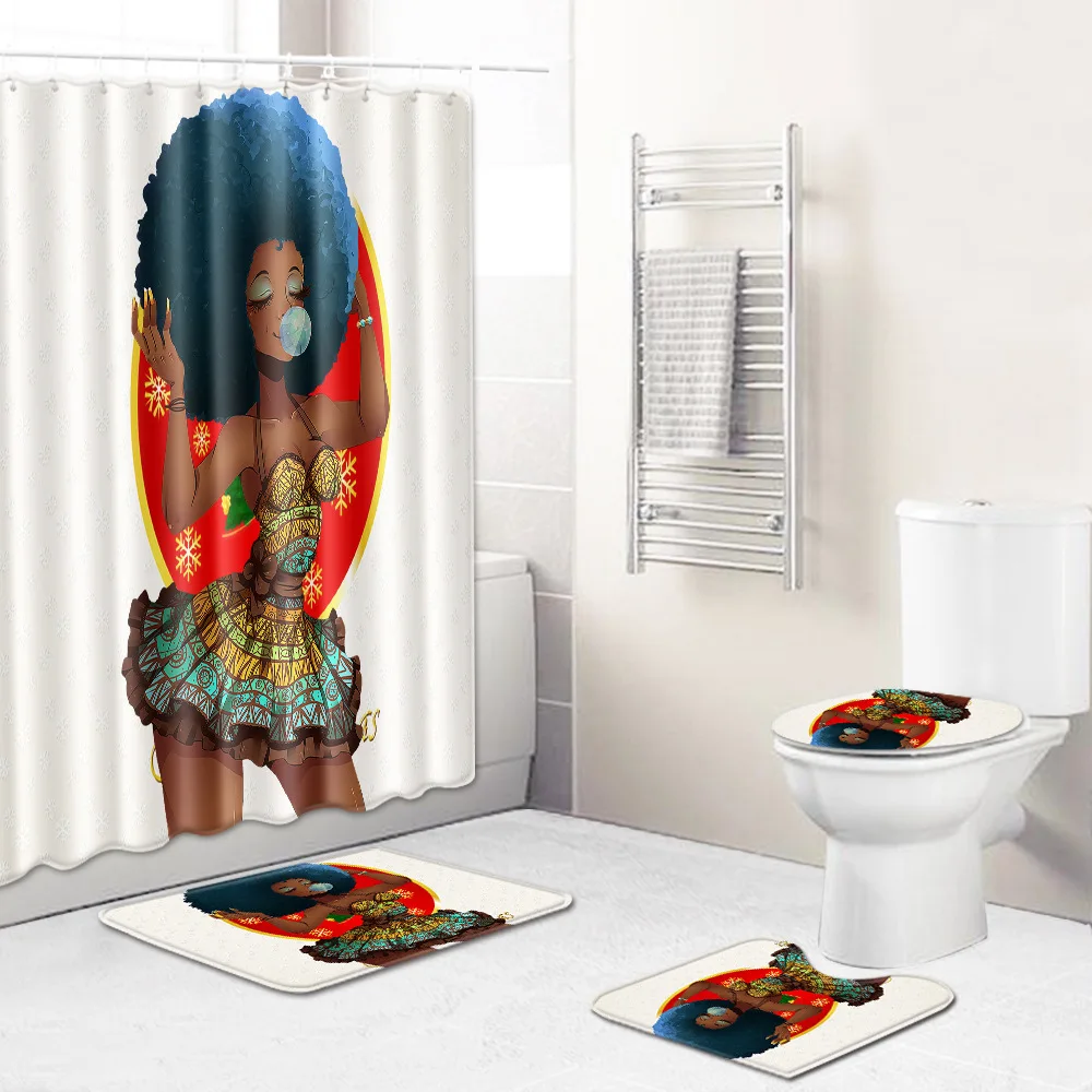 Zeegle красочные Для женщин Коврик для ванны набор из 4 штук коврик Ванная комната