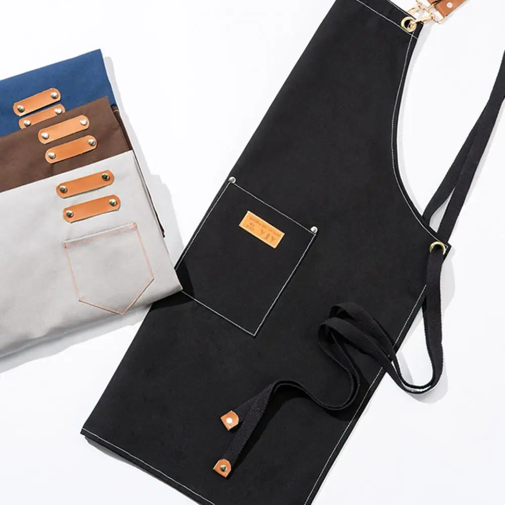 

Adjustable Stylish Gardening Chef Cooking Bib Canvas Garden Apron Scratch Resistant for Baking