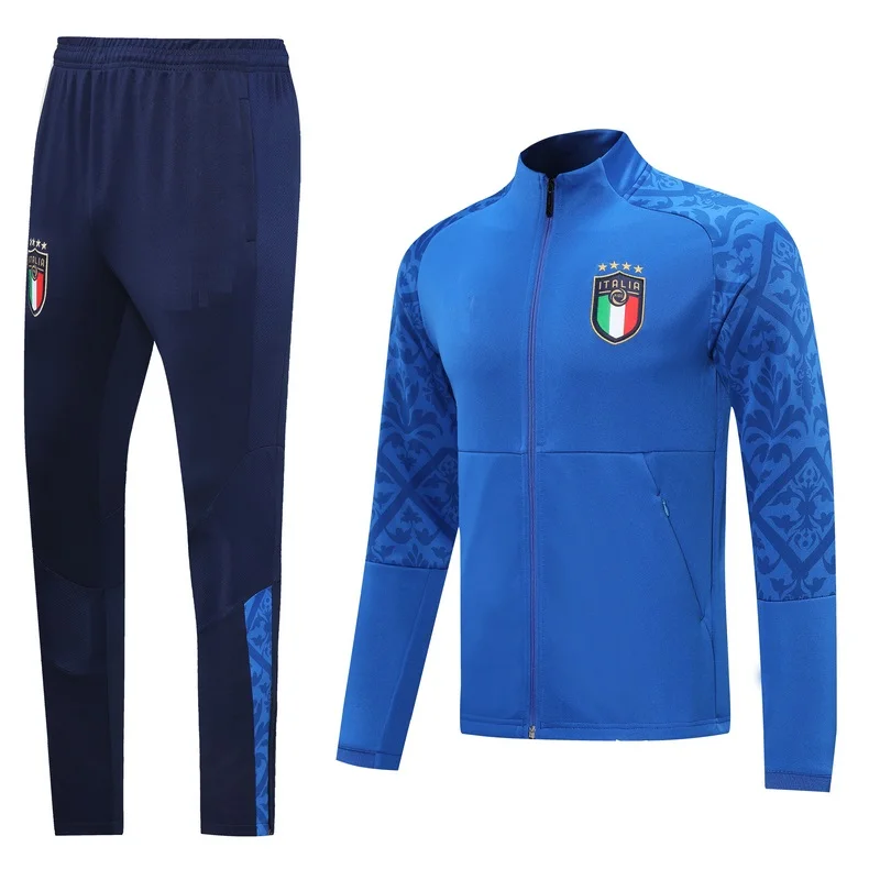 

2020 2021jersey Men's Football Sets Zipper +Pants Two Pieces Casual Tracksuit Male Sportswear Gym Clothing Sweat Suit