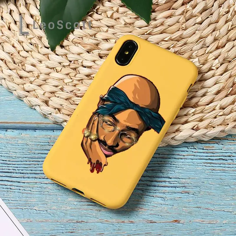 

Fashion Rapper 2pac singer Phone Case Candy Color for iPhone 11 12 pro XS MAX 8 7 6 6S Plus X SE 2020 XR