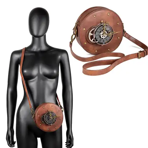 Ретро средневековые механические часы в стиле стимпанк с сумкой винтага, женские часы, кошельки в стиле Лолиты, кожаная Аниме Сумка через пл...